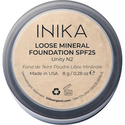 Inika Organic Přírodní sypký minerální pudrový make-up s SPF25 Unity 8 g