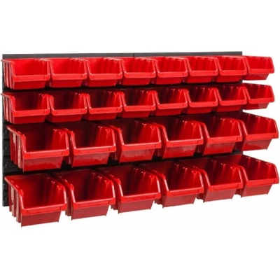 PROSPERPLAST Závěsný panel s 28 boxy na nářadí ORDERLINE 800 x 165 x 400 mm