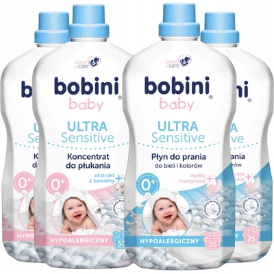 Bobini prací prostředk 2 x 1,8 l 50 PD a aviváž pro děti 2 x 1,8 l 100 PD