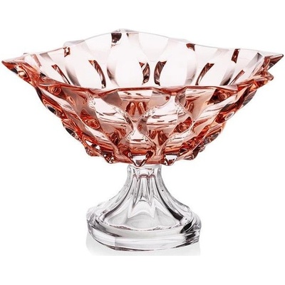 Bohemia Treasuri Křištálová miska Samba pink na noze 305 mm