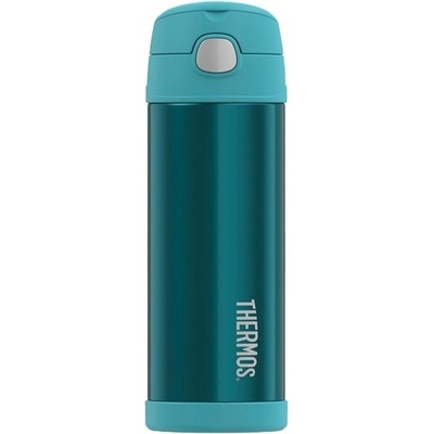 Thermos FUNtainer dětská nerezová termoska s brčkem 470 ml tyrkysová