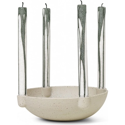 Ferm Living Adventní svícen Ceramic Light Grey, béžová barva, keramika