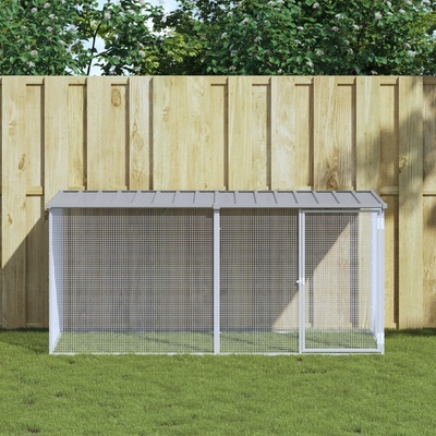 vidaXL Klec pro kuřata se střechou 203 × 98 × 90 cm pozinkovaná ocel světle šedá 9799.3189054