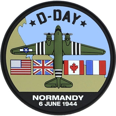 Gumová nášivka 101 Inc D-Day C-47 - farebná