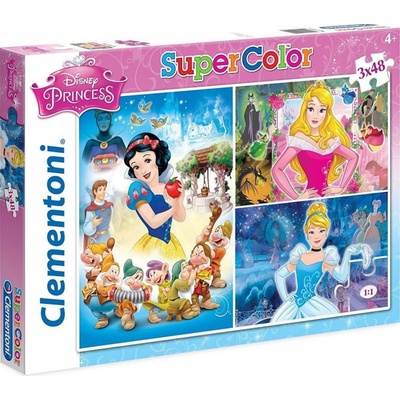 Clementoni Disney Princes Supercolor Princezny 3 x 48 dielov