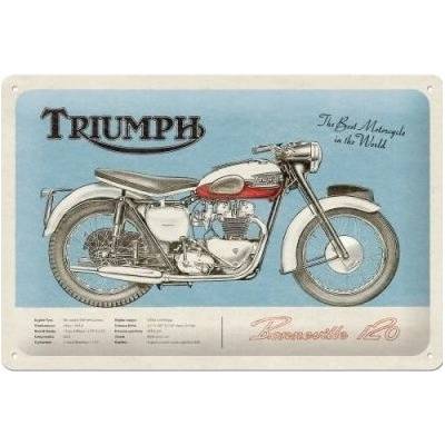 NOSTALGIC ART ceduľa TRIUMPH Bonneville white/blue