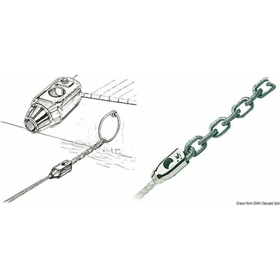 Nerezový adaptér řetěz / lano 10/6 mm AISI 316