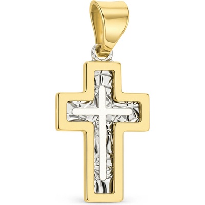 Argento zlatý prívesok krížik 8A169