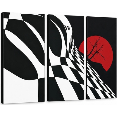 Ručne maľovaný POP Art obraz Abstract Chessboard - 120x80 cm
