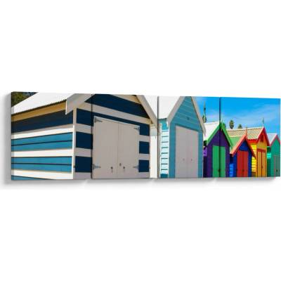 Obraz - Pláž Brighton, Melbourne, Austrálie, Čtyřdílný 160x40 cm