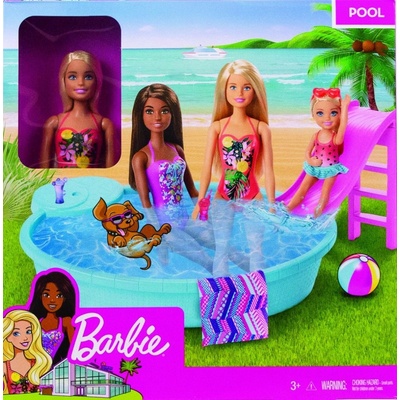Mattel Barbie set s bazénem a doplňky v krabici – Hledejceny.cz