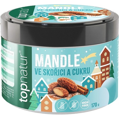 TOPNATUR Vánoční mandle v cukru a skořici 170 g