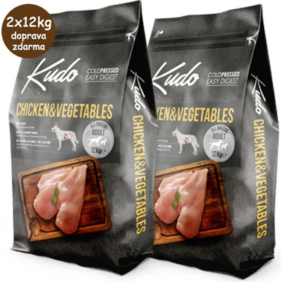Kudo Dog Low Grain Adult All Size Chicken & Vegetables 2 x 12 kg