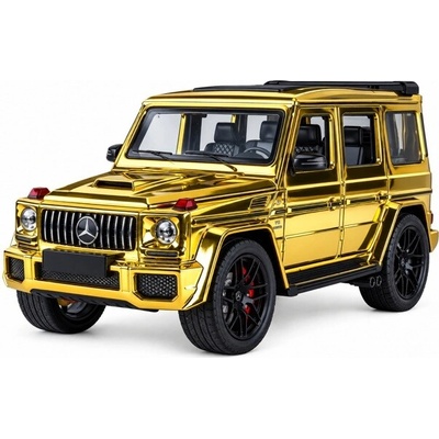 Mercedes Benz G 63 Brabus kovový model hračka na baterie světla zvuk Zlatá 1:24