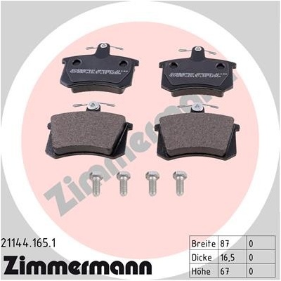 ZIMMERMANN Sada brzdových platničiek kotúčovej brzdy 211441651