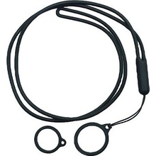 Snúrka na krk s dvěma silikonovými kroužky black