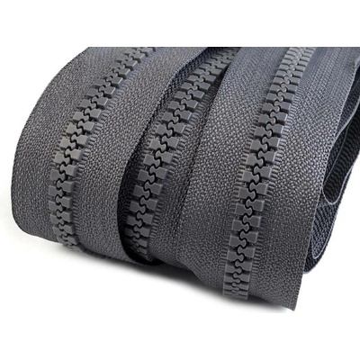 Zip kostěný 8 mm metráž 312 šedá tmavá