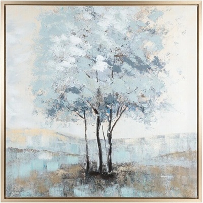Dekoračný obraz na plátne s motívom stromov II 80x80cm - krémový