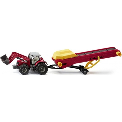 Siku 1996 Traktor MASSEY FERGUSON 8690 s čelním nakladačem a dopravníkem 1:50