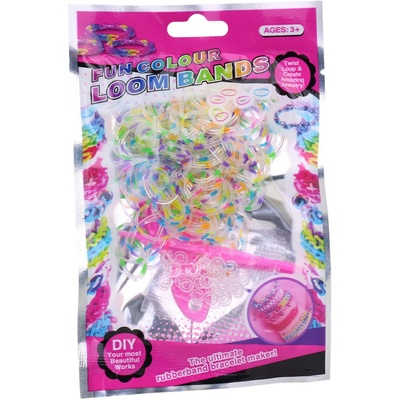 Udělej si náramek gumičky loom bands 150ks neonové žíhané v sáčku