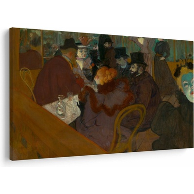Obraz - Henri de Toulouse-Lautrec, At the Moulin Rouge, reprodukcia, jednodielne 150x100 cm