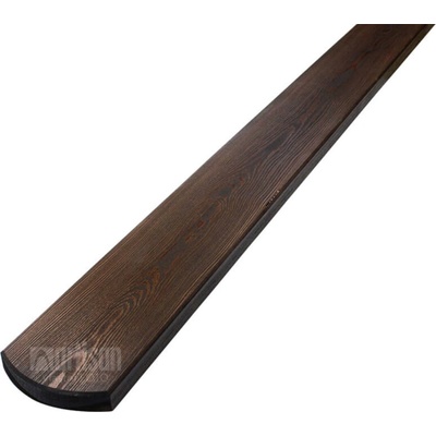 Plotovky dřevěné půlkulaté, sibiřský modřín, barvené - odstín palisandr 20x90x900, kvalita AB