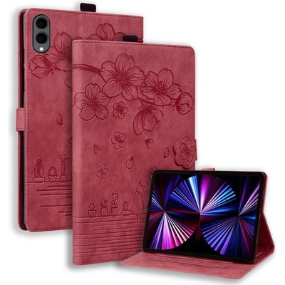 Vsetkonamobil 152033 ART BLOSSOM Zaklápacie puzdro pre Samsung Galaxy Tab S12+ červené