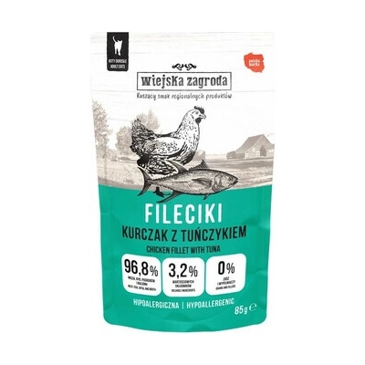 Wiejska Zagroda s kuracím mäsom a tuniakovými filetmi 85 g