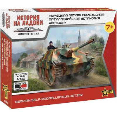 ZVEZDA Snap Kit military 6298 German light tank destroyer Hetzer 1:100