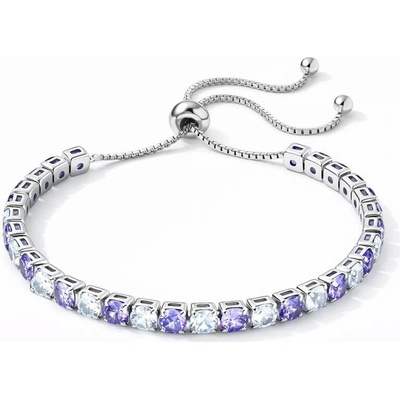 Sisi Jewelry Tennis náramek s fialovými a čirými zirkony Cianoti NR2326-KSB00001 Fialová 26 cm