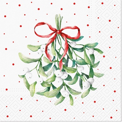 PAW Obrúsky L 33x33cm Mistletoe Magic
