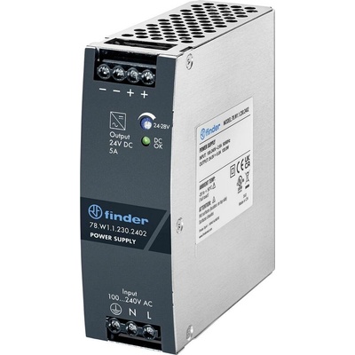 Finder 78.W1.1.230.2402 spínaný zdroj, 24 V/DC, 5 A, 120 W, výstupy 1 x