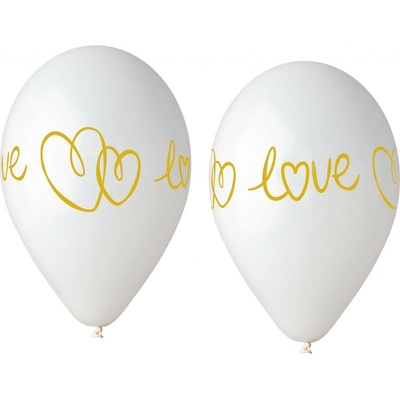 Paper Design Nafukovací balónky Love bílé Gemar