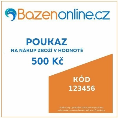 Elektronický poukaz na nákup na Bazenonline.cz v hodnotě 500 Kč