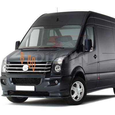 SD Nerez kryty přední masky VW Crafter 2012-17 5 ks