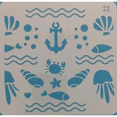Plastová šablona mix 13x13cm - Moře 5