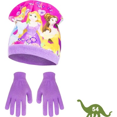 Fialová čiapka a rukavice Princess