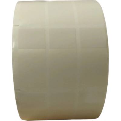 Plastová Etiketa 25 mm x 57 mm, 3 - Produckia, Polyvinylchlorid PVC Outdoor, Samolaminovacia, Transparentná a biela, Dutinka 76 mm, 3000 ks/kotúč, Silné lepidlo, Fotoznačka naľavo, najprv transparentn
