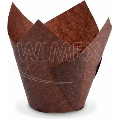 Wimex Tulipánový cukrárenský košíček PAP hnedý 50 x 85 mm / 16 x 16 cm 100 ks