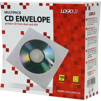 Obálky na CD / DVD - 100 ks / bílá / s okénkem, 132211