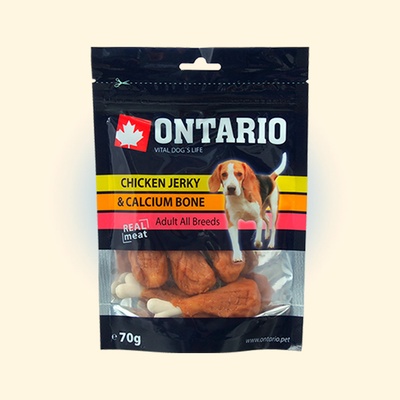 Ontario snack Chicken Jerky & Calcium 70 g