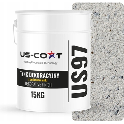 US-Coat DEKORATIVNÍ OMÍTKA SVĚTLE ŠEDÁ S ČERNOU SLÍDOU MIKOVÁ D902 15kg PREMIUM