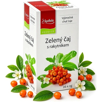 Apotheke Premier Zelený čaj s rakytníkem 20 x 2 g