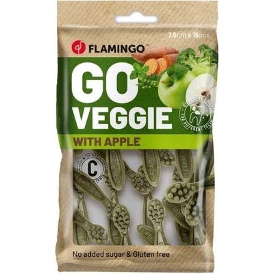 FLAMINGO Go Veggie kartáčky s jablkem 15 ks 120 g