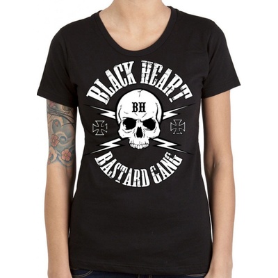 tričko street black heart SKULL BAstarD GANG Čierna