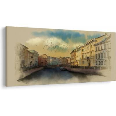 Obraz - Moyka rieka, Petrohrad, Rusko, jednodielne 250x125 cm