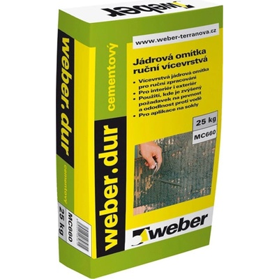 Weber weber.dur cementový jádrová omítka 4mm 25 kg - MC 660 25