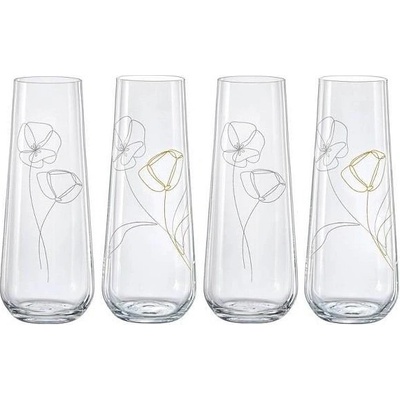 Crystalex Sklenice na prosecco FLOWERS 4 x 250 ml