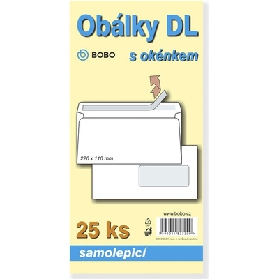 Obálky DL samolepicí s okénkem (bal. 25ks)