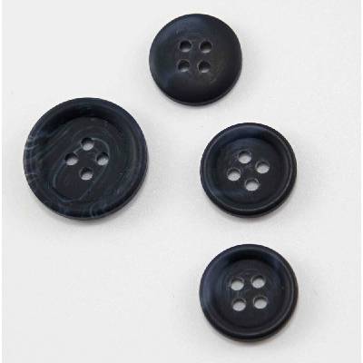 Dierkový gombík - tmavomodrý melír - priemer 1,4 cm